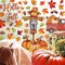 6 Sheets Fall Window Clings Watercolor Truck Pumpkin Maple Leaves